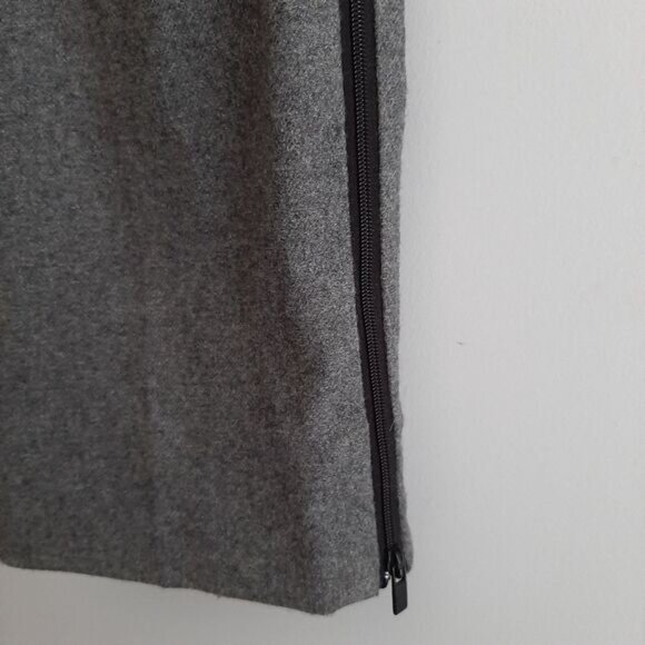 Diane von Furstenberg DVF / Ellis Leather Trim Waist High Rise Gray Trousers 4 - Picture 9 of 16